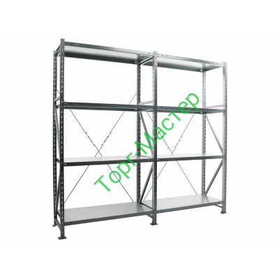 Стеллаж MS U 200/200(100+100)x50/8 (4+4) (Нагрузка на полку 300)