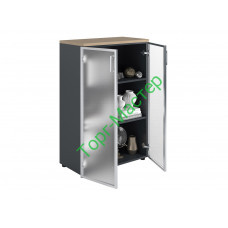 Шкаф NW 1280/2G со стеклом вяз натуральный/антрацит Шкаф NW 1280/2G со стеклом вяз натуральный/антрацит